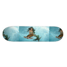 Mermaid with Sea Turtle Skateboard