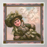 " Merrie Christmas" Vintage Poster