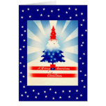 Merry American Christmas Patriotic Tree Card