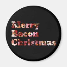 Merry Bacon Christmas Magnet