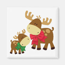 Merry Chris Moose Refrigerator Magnets