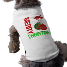 Merry Christmas Bulb Ribbon Ornanment Doggie Shirt