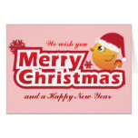 Merry Christmas cartoon baby bird greeting card cards