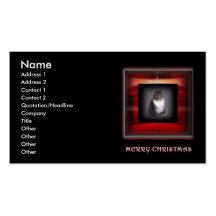 Merry Christmas Cat Business Card