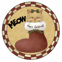 Merry Christmas Cat Ornament Photo Cut Outs
