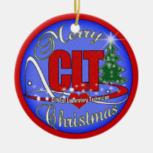 MERRY CHRISTMAS CLT ORNAMENT - CLINICAL LAB TECH