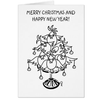 Merry Christmas cockatoos Greeting Card