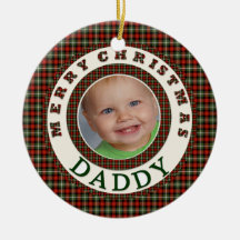 Merry Christmas Daddy Holiday Photo Ornaments