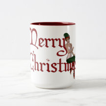 Merry Christmas Elf Design 1 - Holiday Mug
