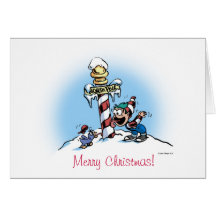 merry christmas elf greeting card