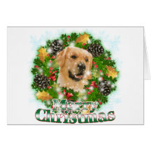 Merry Christmas Golden Retriever Card