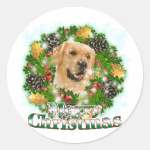 Merry Christmas Golden Retriever Sticker
