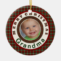 Merry Christmas Grandma Holiday Photo Ornaments