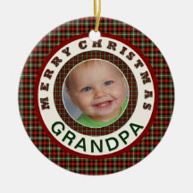Merry Christmas Grandpa Holiday Photo Christmas Tree Ornament
