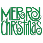 Merry Christmas green Photo Sculpture