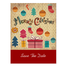 Merry Christmas Holiday Save The Date Postcard