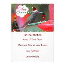 Merry Christmas Hummingbird Custom Announcement