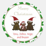 Merry Christmas Kitty Gift Stickers