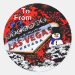 Merry Christmas Las Vegas Gift Sticker