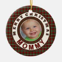 Merry Christmas Mummy Holiday Photo Ornaments