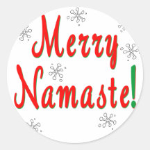 Merry Christmas Namaste Gifts Round Stickers