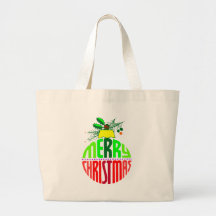 Merry Christmas Ornament Canvas Bag