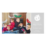 Merry Christmas Ornament Photo Cards (Silver Grey)