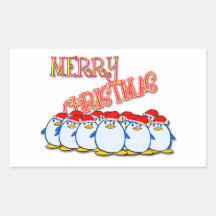 Merry Christmas Penguin Sticker