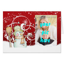 merry christmas photo card, customisable with snow
