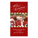 Merry Christmas Photo Cards Red Green Stripe