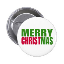 Merry Christmas Pinback Buttons
