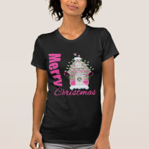Merry Christmas Pink Decorated Christmas House Tees