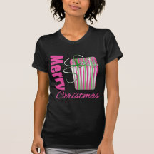 Merry Christmas Pink Whimsical Gift Box T Shirt