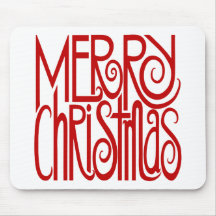 Merry Christmas red Mousepad