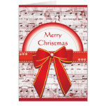 Merry Christmas red ribbon notes greeting card cards