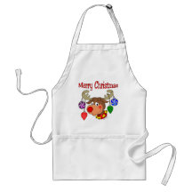 Merry Christmas Reindeer Ornaments Apron