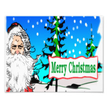 Merry Christmas Santa Photo Print