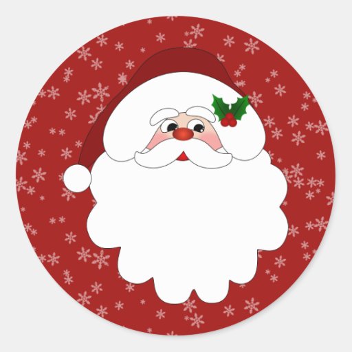 Merry Christmas Santa Classic Round Sticker Zazzle 8616