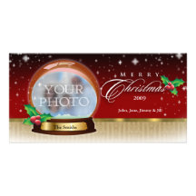 Merry Christmas Snow Globe Customisable 6 Picture Card