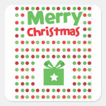 Merry Christmas spotty Square Stickers