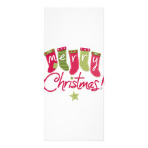 Merry Christmas Stockings Customized Rack Card