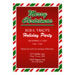 Merry Christmas Striped Holiday Invitation