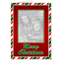 Merry Christmas Striped Photo Card