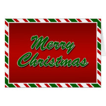Merry Christmas Striped Photo Card