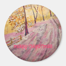 merry christmas sunrise refrigerator magnet