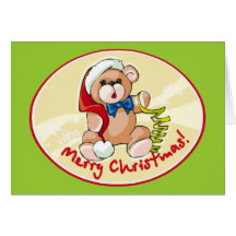 Merry Christmas Teddy Bear Cards