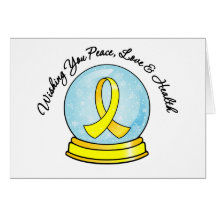 Merry Christmas Testicular Cancer Snowglobe Cards