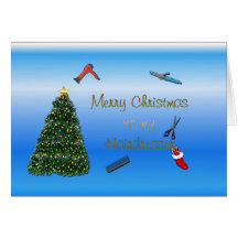 Merry Christmas to hairdresser hairstylist Cards