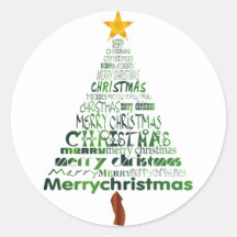 Merry Christmas Tree Holiday Stickers