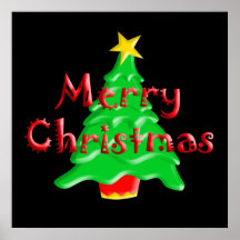 Merry Christmas Tree Poster